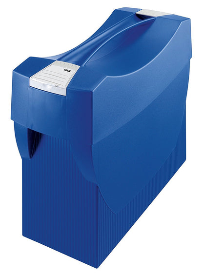 HAN Suspension File Box SWING-PLUS - For the mobile office. Practical box with lid for folders and documents, blue, 1901-14