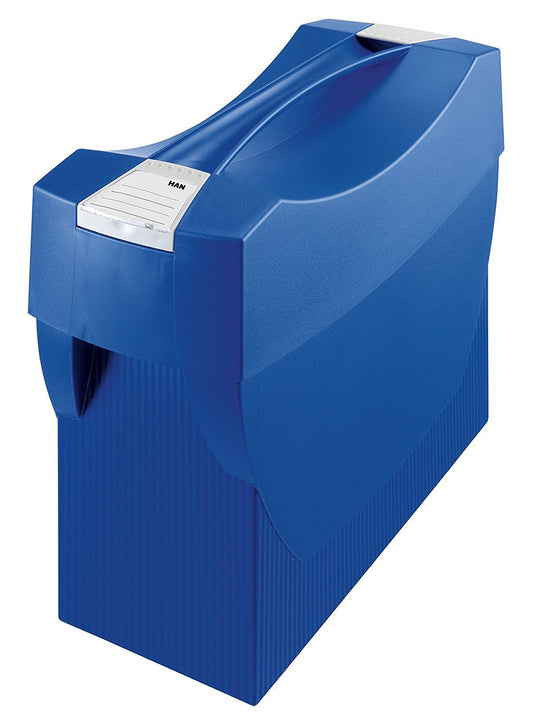 HAN Suspension File Box SWING-PLUS - For the mobile office. Practical box with lid for folders and documents, blue, 1901-14