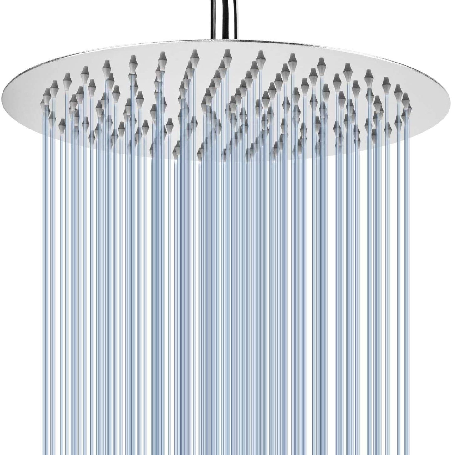 30cm Large Round Rain Shower, Voolan Circular High Pressure Shower Head made of 304 Stainless Steel, Comfortable shower experience even with low water pressure, Installable on wall or ceiling (Chrome)