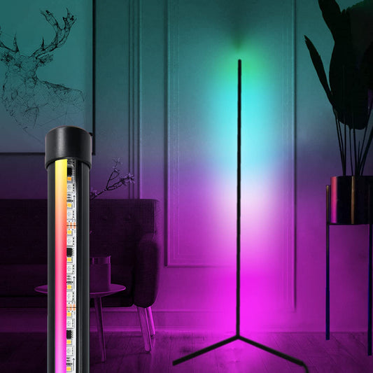 LUXJET Color Changing LED Floor Lamp Dimmable with Remote Control for Living Room, RGB Floor Lamps Star Sky Effect for Bedroom (1 Piece-156CM, Multi-colored)