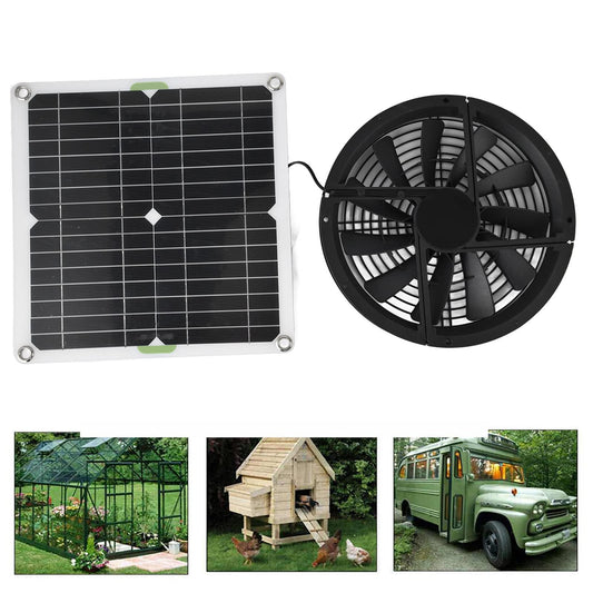 VBESTLIFE Solar Panel Fan, 3000 RPM, waterproof greenhouse ventilator, with metal protective grill, suitable for small chicken coops, sheds, pet houses, window exhaust.