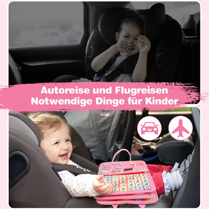 JHkim Busy Board German Montessori Toy for 1 2 3 4 year olds, boys & girls, kids sensory gift, Activity Board learning toy, Motor Skills toy for travel car & plane.