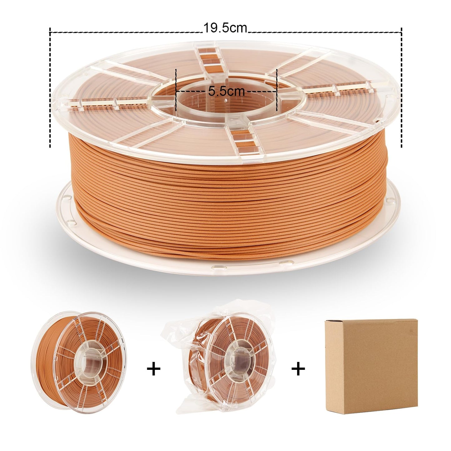 LVVJ3D PLA Filament 1.75mm, Natural Matte Wood Texture 3D Printer Filament, Yellow Teak Wood Filament Precision +/- 0.03mm, 1kg/Spool