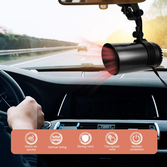 2 in 1 car cooling and heating fan with suction cup 150W Portable 12V cigarette lighter for car camping travel outdoor indoor cars