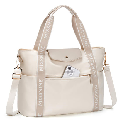 Missnine handbag laptop bag women 15.6-inch laptop tote bag lightweight work bag shopper bag women large capacity computer bag office travel