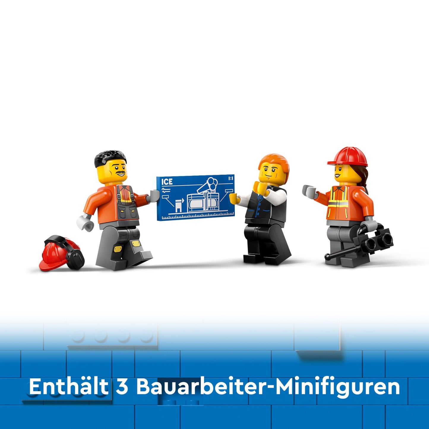 LEGO City Crawler Excavator, toy excavator for kids aged 8 and up, construction toy with excavator model, buildable truck with accessories, and 3 minifigures 60420