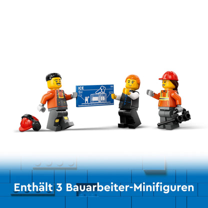 LEGO City Crawler Excavator, toy excavator for kids aged 8 and up, construction toy with excavator model, buildable truck with accessories, and 3 minifigures 60420