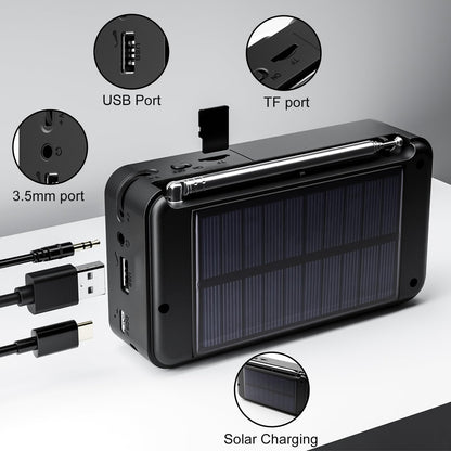 Gallypek portable DAB radio, DAB plus radio FM radio with Bluetooth 5.0 & 80 presets kitchen radio with cable or 2000mAh battery, supports solar & USB charging USB flash drive/TF/AUX connection.