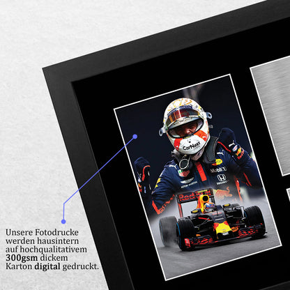 HWC Trading FR A4 Max Verstappen Formula 1 Gifts Printed, Signed Autograph Picture For F1 Formula 1 Racing Fans - A4 Framed