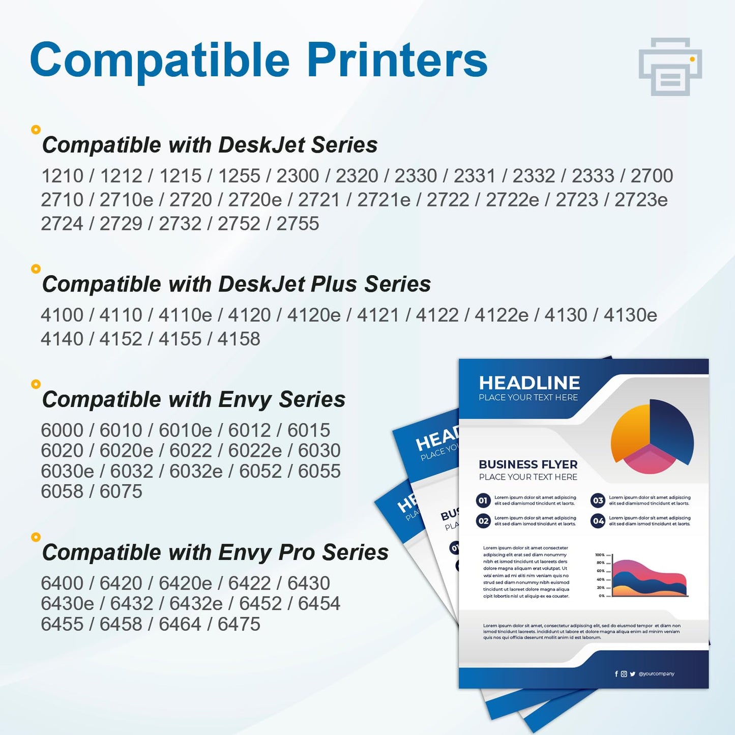 305XL Ink Cartridges for HP, replacement for HP 305 ink cartridges for HP DeskJet 2710e, 2820, 2821, 2821e, 4110e Deskjet Plus 4100, 4200, 4220, 4220e, Envy 6000, 6010e, 6020e, Envy Pro 6400, 6420 (2 Black)