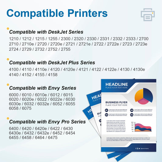 305XL Ink Cartridges for HP, replacement for HP 305 ink cartridges for HP DeskJet 2710e, 2820, 2821, 2821e, 4110e Deskjet Plus 4100, 4200, 4220, 4220e, Envy 6000, 6010e, 6020e, Envy Pro 6400, 6420 (2 Black)