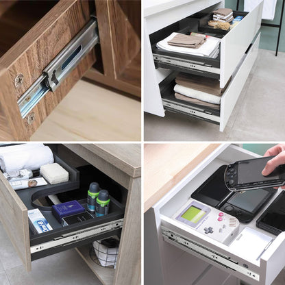 Ansobea drawer slides 650mm, ball bearing slides with 45 kg load capacity full extensions, drawer slide telescopic rail, Full stretch size 1300mm, 3 pairs (6 pieces)