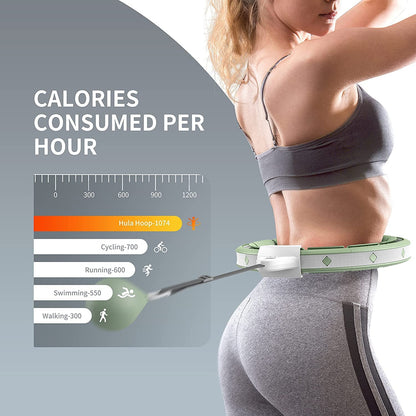 PROIRON Smart Hula Hoop for Adults, Hula Hoop with Weighted Ball, Hoola Hoop for Beginners to Lose Weight, 16 Quick-Release Segments (Green)