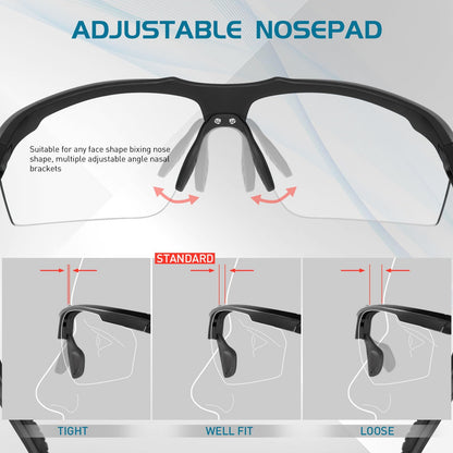 SCVCN Photochromic Self-tinting Cycling Glasses Men Women Sports Sunglasses Clear Cycling MTB Glasses Running Volleyball Tennis Driving Fishing Softball Mountain Climbing Golf Hiking 04