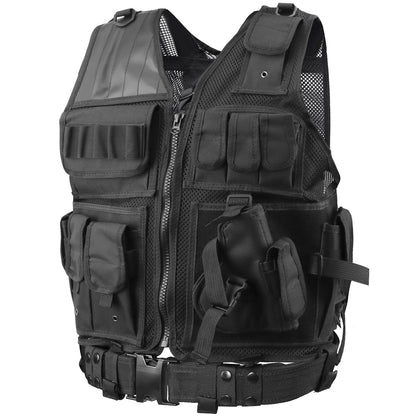 QUOTRE Outdoor Tactical Vest, Military Vest, Airsoft Vest, Tactical Assault Vest, Hunting Vests tailored for camping, hiking, CS field outdoor combat training.
