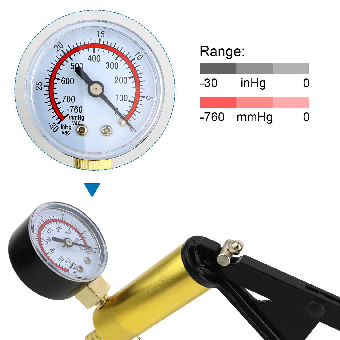 Awsuc Vacuum Pressure Tester Automotive Vacuum Pump Brake Bleeder Vacuum Tester Kit Brake Bleeding Tool, Vacuum Pump Motorcycle Brake Bleeder Auto Vacuum Pressure Tester Set