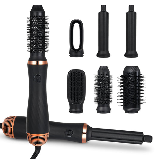 Airstyler set, 6 in 1 hot air brush set, hairstyler styling brushes with hair dryer round brush hair dryer airflow multifunctional hair styling for drying, volumizing, smoothing, straight hair 2024 upgrade.