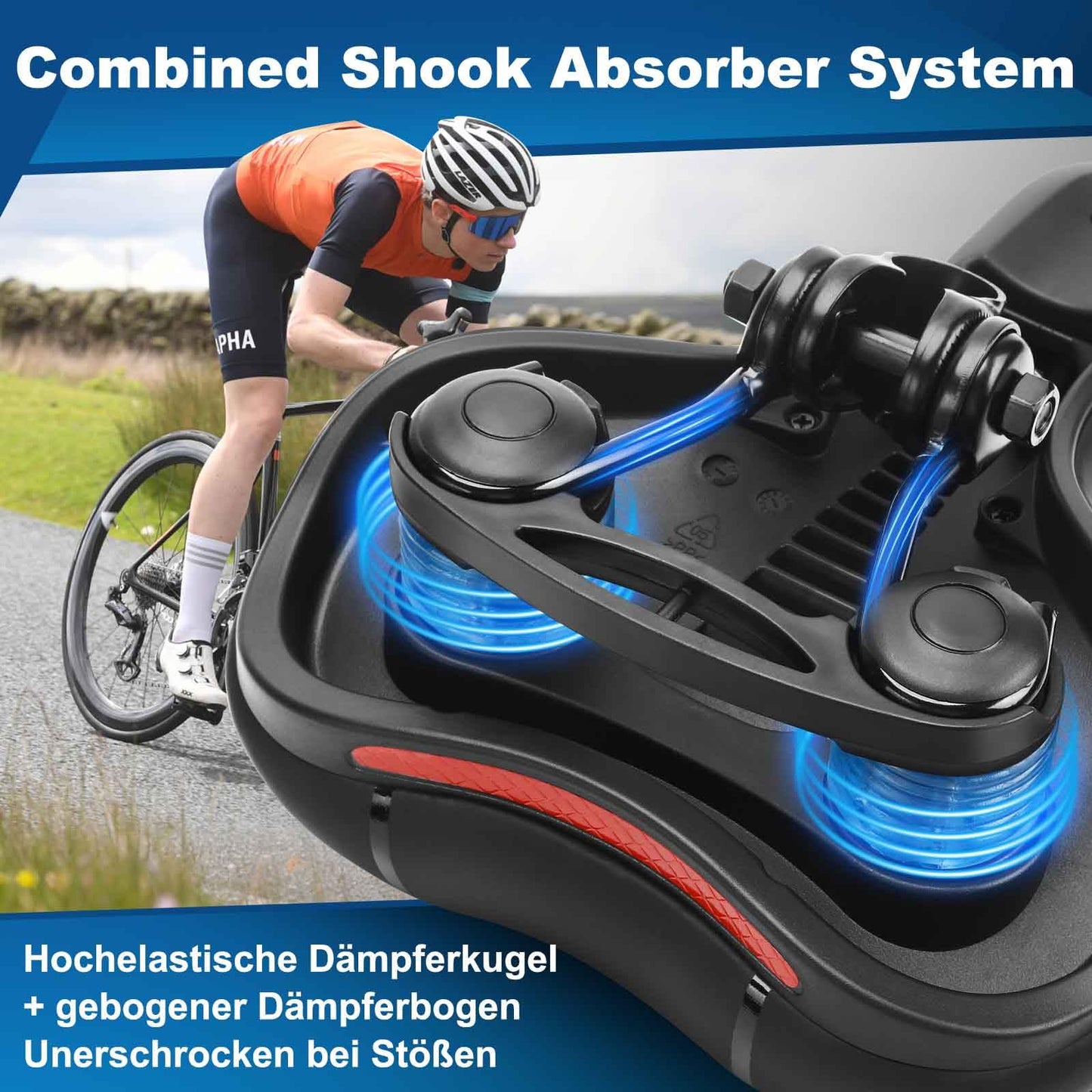Toptrek bike saddle for men and women, comfortable and soft, ergonomic design for pain-free cycling. 2025 upgraded bike seat, breathable and shock-absorbing for e-bikes, mountain bikes, road bikes, and city bikes.
