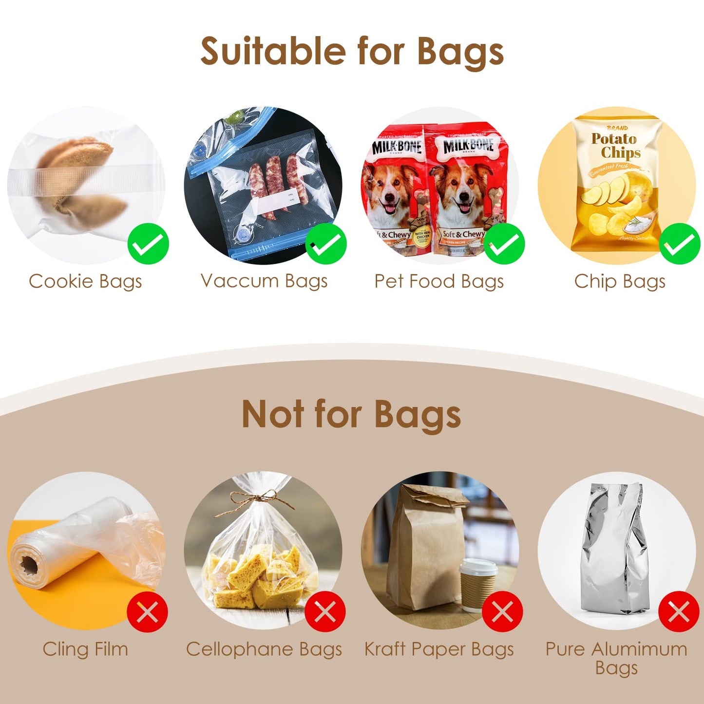 ODSD Mini Heat Sealer, 2 in 1 Bag Sealer with Cutter Sealing Machine Hand Sealing Device for Plastic Bags Pouch Chip Bags Food Storage Snack (White)