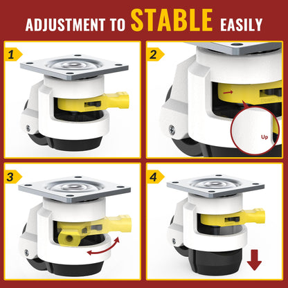 4 heavy-duty casters with ratchet grip design for workbench load capacity 1000 kg swivel casters TD80 industrial casters furniture casters