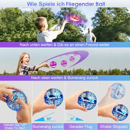ASORT Hover Flying Ball, Magic Spinner Ball RGB Light Hover Ball Mini Drone For Kids Toy, Flying Orb Hoverball Nova Gifts For Boys Girls Indoor Outdoor Pro (Blue)