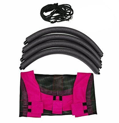 Izzy Nest Outdoor Swing, Textilene PE plastic, Weatherproof, Soft Nest, Multi-child swing up to 150kg - Pink 110Dx110Wx180Hcm