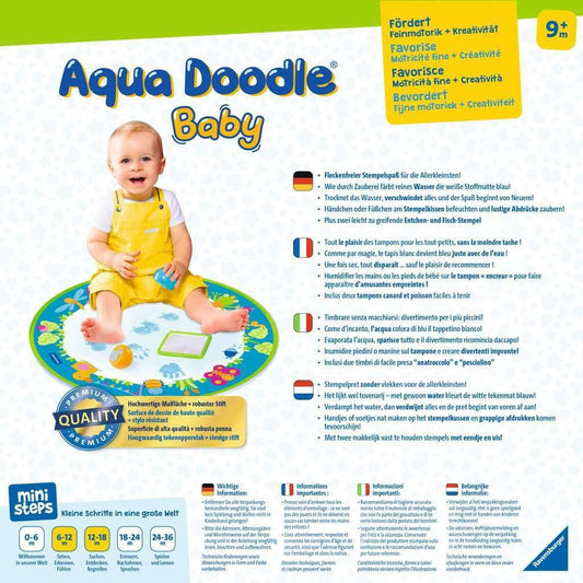 Ravensburger ministeps 4181 Aqua Doodle Baby - Stain-free stamping with water - First stamp set for babies from 9 months - With magical fabric mat, 440 g