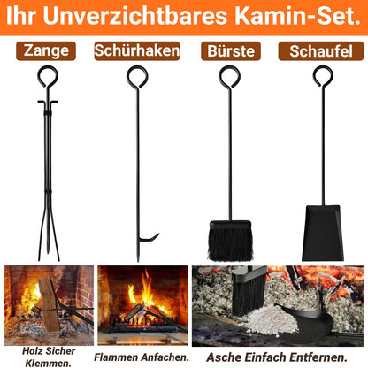 Amagabeli Indoor Firewood Rack with 4 Fireplace Tool Fireplace Stand Fireplace Accessories for Outdoor Firewood Holder Wood Rack for Fireplace Stove Tools Wrought Iron Black