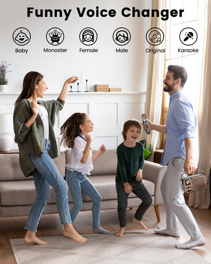 ALPOWL Karaoke Machine for adults and kids, karaoke system with one-click to cancel the original sound, PA speaker system and one UHF wireless microphone for home party, outdoor/indoor.