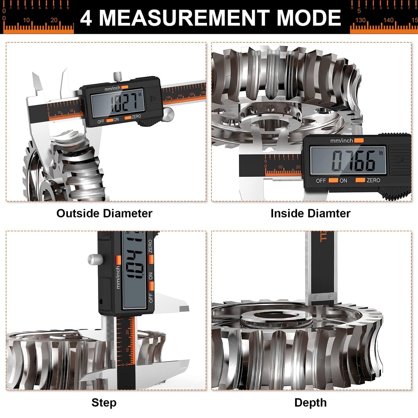 HARDELL Digital Caliper 150mm, Stainless Steel with LCD Display, Inch and Millimeter Conversion, Household & Industrial Measuring Tool with 2 Spare Batteries