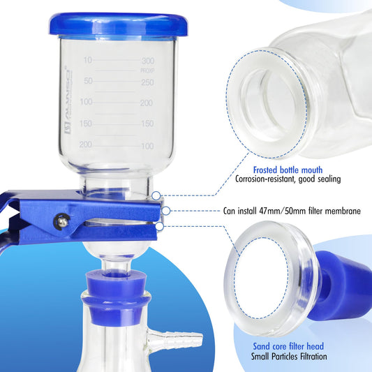 ALWSCI Glass Vacuum Filtration Filter Kit, laboratory glass filtration equipment Borosilicate Glass Filter Flask Set, 500 mL Erlenmeyer Flask and 300 mL Buchner Funnel.