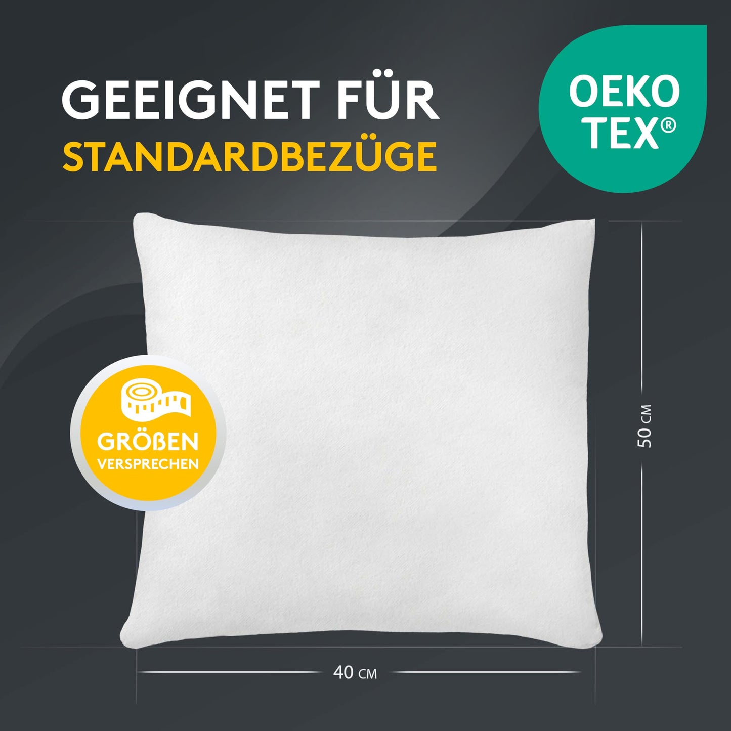 LILENO HOME 4-piece pillow filling 40x50 cm - 40°C washable inner pillow suitable for allergy sufferers - polyester pillow insert for couch pillows, sofa pillows, decorative pillows, and bed pillows.