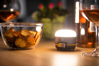 Brennenstuhl Battery LED Outdoor Light OLI 0300 A (Outdoor camping light 350lm / Camping lamp with up to 70h of light, lamp for camping including USB power bank, additional SOS and blink function)