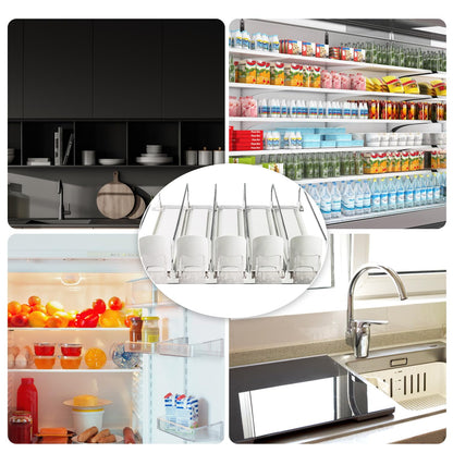 ZIOYA Refrigerator Can Organizer White AVCE Sticker Refrigerator Organizer Drink Can Dispenser Can Holder for 25 Beverage Cans Drinks Beer Soda Storage