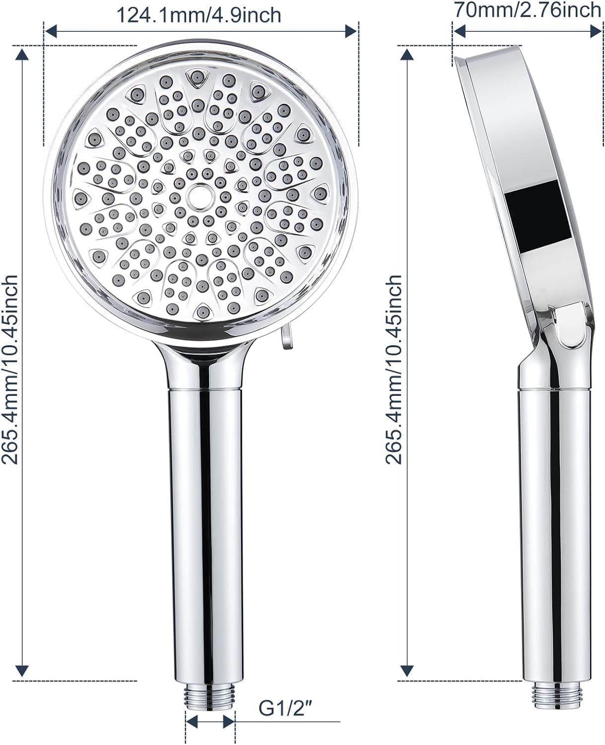 Filtered shower head with hose, Cobbe high pressure shower head with 6 spray modes, water-saving shower head with hose, handheld shower head with filter against hard water, chlorine.