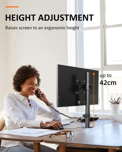 Suptek Monitor Mount for 13-27 inch Screens Monitor Stand Tilt Swivel Height Adjustable MD9401
