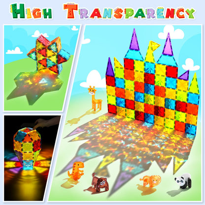 Theefun Magnetic Building Blocks 110 Pieces, Magnetic Blocks Magnetic Toys Magnet Toy for Kids Magnets Building Blocks Children's Toys Gift for 3 4 5 6 7 8 Years Old Boys and Girls