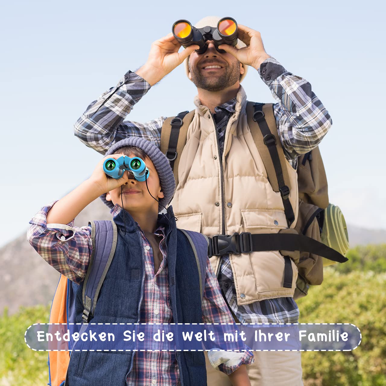Binoculars for Kids Magnification 8X21, Back to School Boy Mini Binoculars Kids Toy for Ages 3-12, Outdoor Toy Telescope Children's Day Gifts for Little Boys - Outdoors, Hiking, Camping