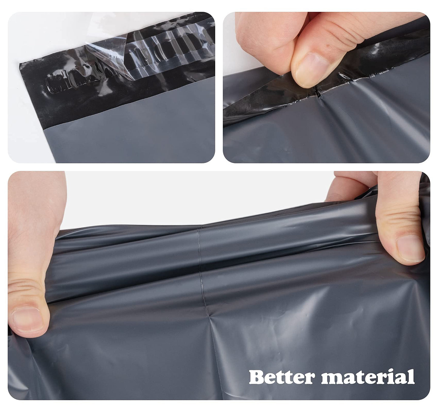 100 shipping bags plastic mailing envelopes with 4 sizes, self-adhesive and opaque, shipping bag merchandise bags plastic courier envelope shipping bags for clothing goods and textiles, Gray