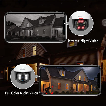 DEKCO 2K Outdoor WiFi Surveillance Camera, 350°/90° Rotatable WiFi Camera for Outdoor, 3MP WiFi Camera with Auto Tracking, 30m Color Night Vision, 2-Way Audio, IP66...