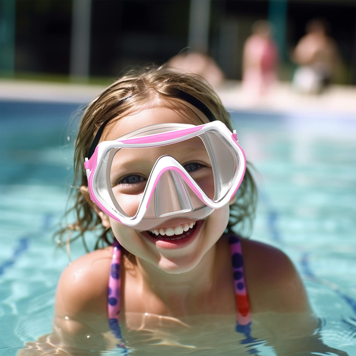 ZABERT M9 kids diving mask, girls swimming goggles for 2 3 4 5 6 years, child snorkel mask dive mask kid diving mask swimming mask V2 pink white