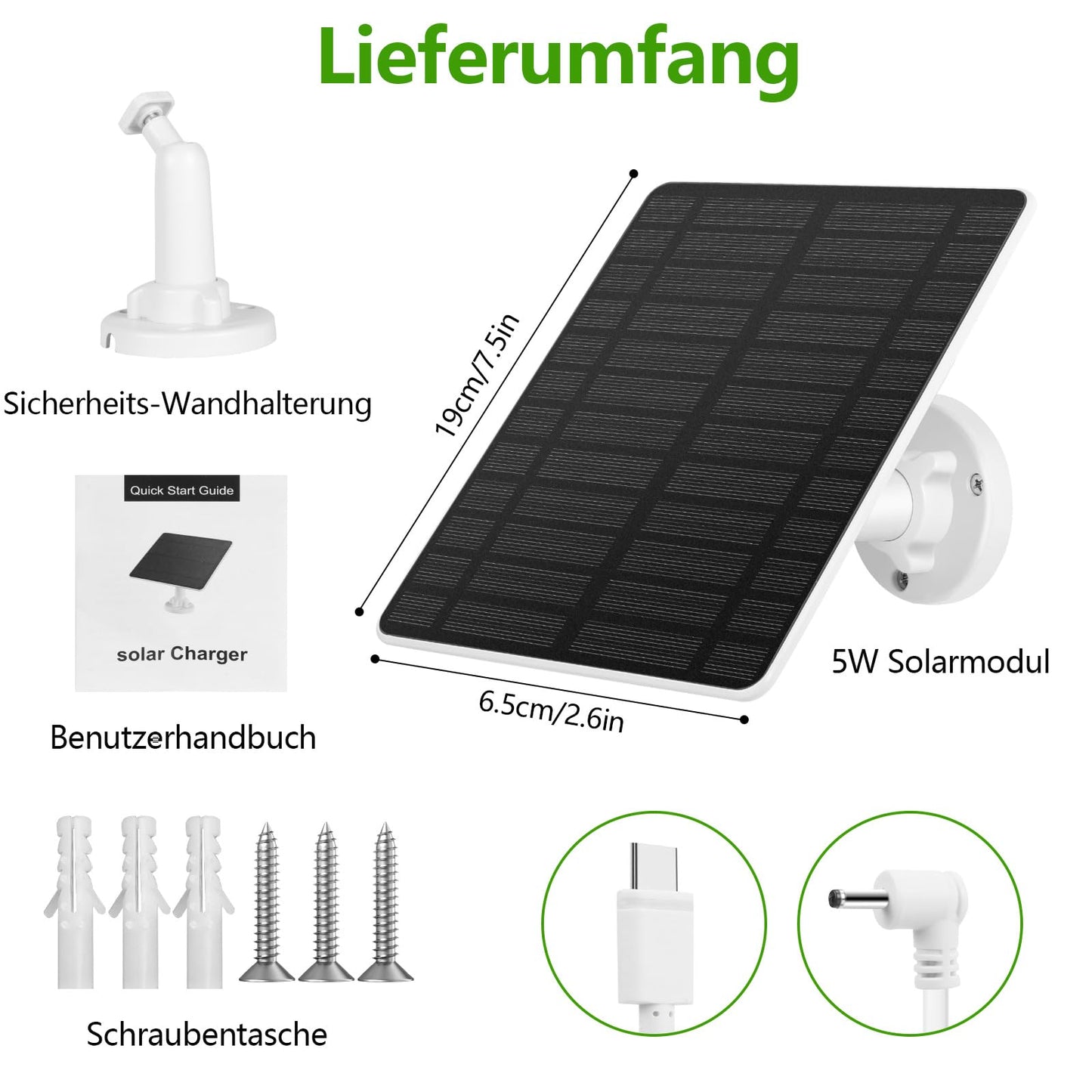 Solar panel for Ring Camera 2PCS, GuKKK 5W Camera Solar Panel compatible with Ring Spotlight Cam/Pro/Plus Battery & Stick Up Cam/Pro Battery with Barrel Plug 4M Charging Cable IP65 Waterproof Solar Charger