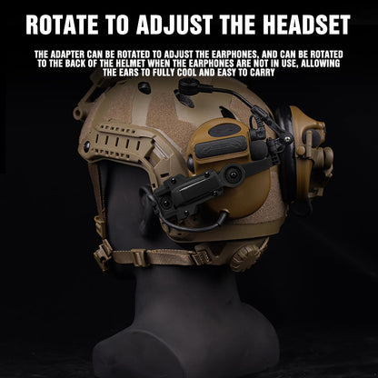 Fast Helmet ARC Rail Adapter COMTAC3 Tactical Pickup Headset Suspension Headphones Bracket with Multi-Angle Rotation for OPS Core ARC & Team Wendy Rail, Supporting Hunting Earmuffs (Black)