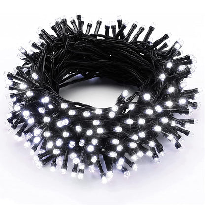 BrizLabs Christmas String Lights Outdoor, 20M 200 LED Outdoor String Lights Electric Christmas Lights Indoor with 8 Modes Waterproof for Room Tree Party Garden Balcony Wedding Celebration Decoration, Cool White