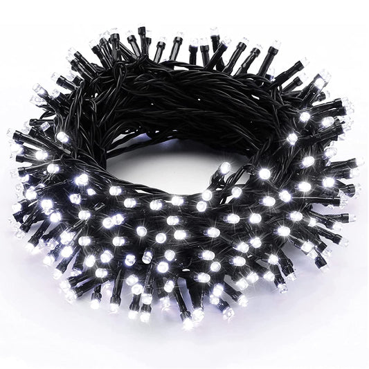 BrizLabs Christmas String Lights Outdoor, 20M 200 LED Outdoor String Lights Electric Christmas Lights Indoor with 8 Modes Waterproof for Room Tree Party Garden Balcony Wedding Celebration Decoration, Cool White