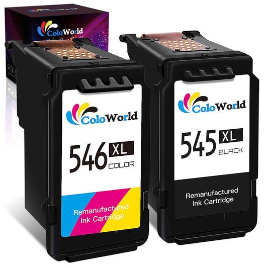 ColoWorld PG-545XL CL-546XL Black Color Printer Cartridges, Multipack for Canon Printer Cartridges 545 546 for Canon Pixma TS3351 TS3451 MX495 TR4551 TR4550 TS3450 TS3350 MG2550s TS3150 MG3050 Printer