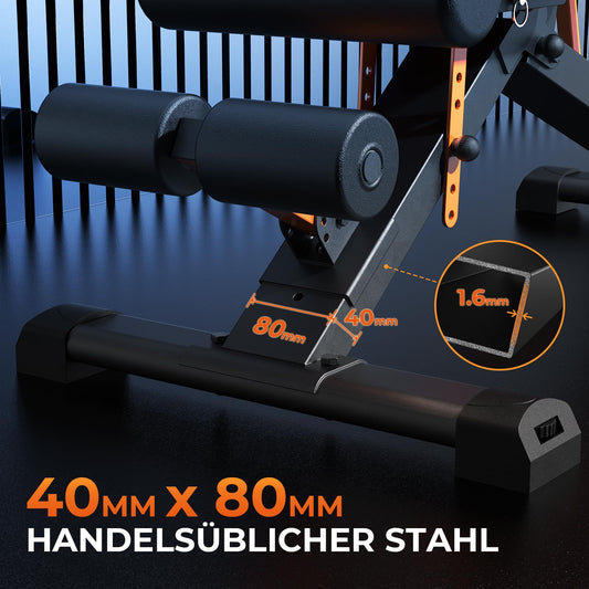 400KG folding weight bench - Bonvork adjustable training bench made of 80*40MM sturdy steel, incline bench for home gym, flat decline bench press for full body workout.