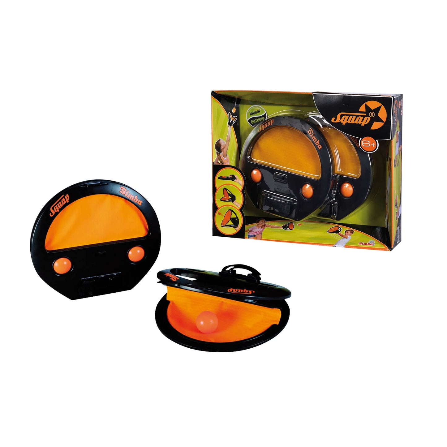 Simba 107202420 - Squap catch ball game (2-pack), outdoor ball game (beach, garden, outdoor), catch game with ball for kids aged 6 and up.