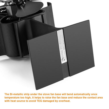 5 sheets Heat Powered Stove Fan - PYBBO Non-Electric Silent Fireplace Fan circulates warm air for gas/pellet/wood stoves