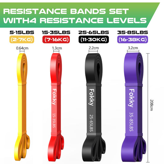 Fokky Fitness bands Resistance Bands, with door anchor and handles, perfect for strength training, yoga, Pilates, muscle building.